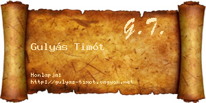 Gulyás Timót névjegykártya