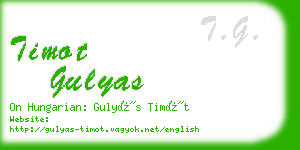 timot gulyas business card